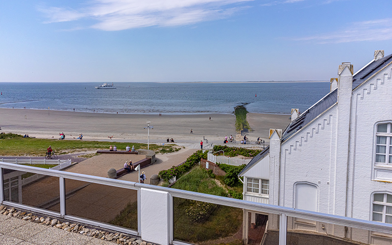 Top-Deck Appartement Ausblick zum Weststrand